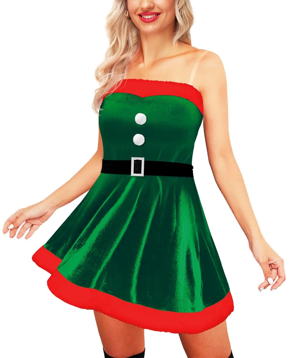 4014 Miss Santa Claus Dress Christmas Sexy Off the Shoulder Costume Holiday